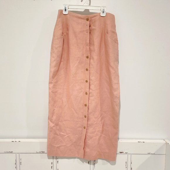 Country Shop vintage button up skirt, blush pink - Size 4 - Picture 2 of 10